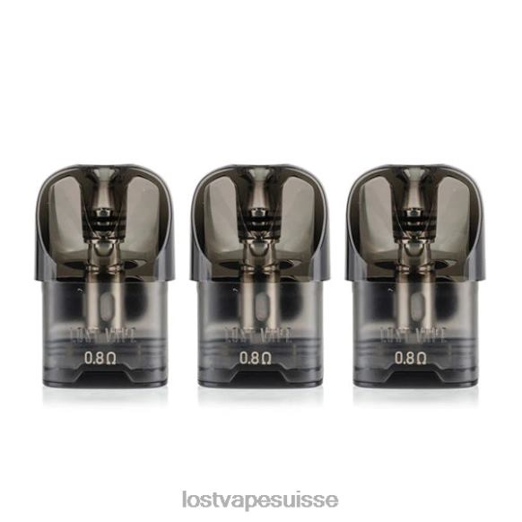 Lost Vape Review Suisse X02J6125 | Lost Vape URSA dosettes de remplacement | 2,5 ml (paquet de 3) vert 0,8 ohm
