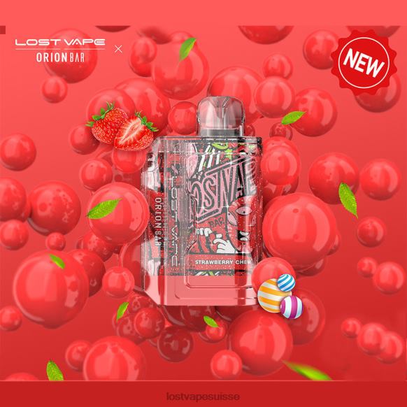 Lost Vape Suisse X02J691 | Lost Vape Orion barre jetable | 7500 bouffées | 18 ml | 50mg mâcher des fraises